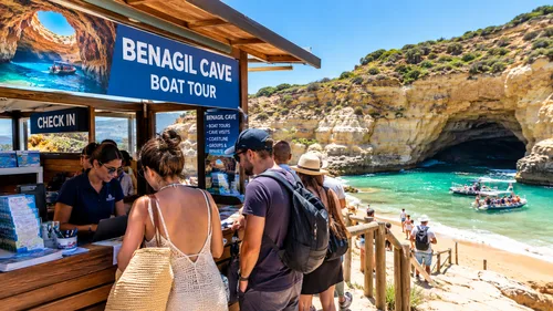 Check in at the beach kiosk